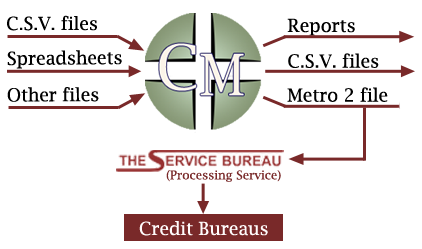 Third-party processing service data flow using Credit Manager